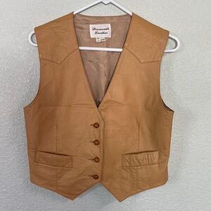 Vintage Children’s Tan leather vest size 10/12